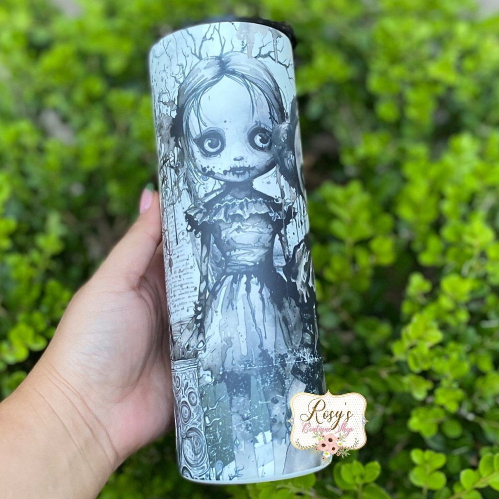 Creepy Doll Halloween Tumblers
